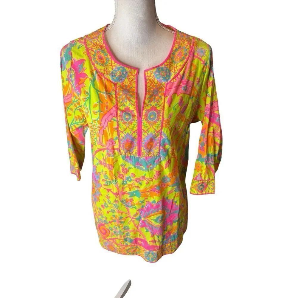 Gretchen Scott Split Neck Tunic Magic Carpet Only One On eBay! Sz Small